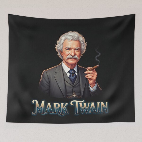 Item preview, Mark Twain Smoking Cigar Portrait Illustration    designed and sold by Owcomm.