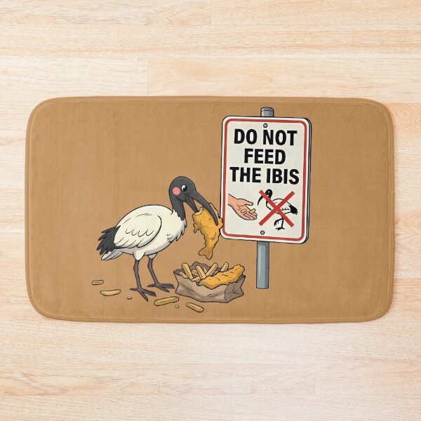 Item preview, Cute Chibi Ibis Eating Fish and Chips | Australian Bin Chicken Vector designed and sold by staph.