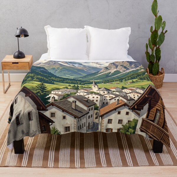 Item preview, Lavin Switzerland Vintage Travel – Lower Engadine Piz Linard Sgraffito Village designed and sold by Bomax121.
