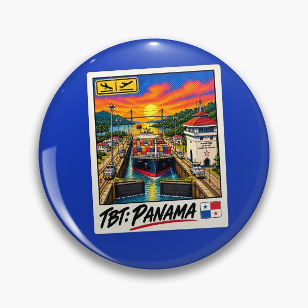 Item preview, TBT Panama Canal Miraflores Locks Pop Art Vintage Travel Postcard designed and sold by ByJeffro.