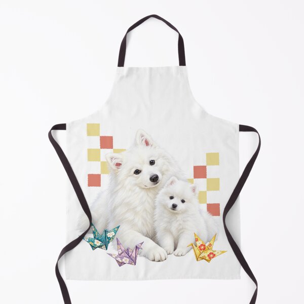 Item preview, Cute Japanese Spitz Family & Origami Cranes - Fluffy Dog Art designed and sold by japan-picto.