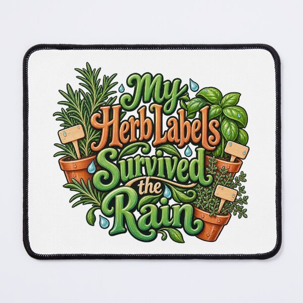 Item preview, Herb Labels Survived the Rain Botanical Saying designed and sold by Bikivuno.