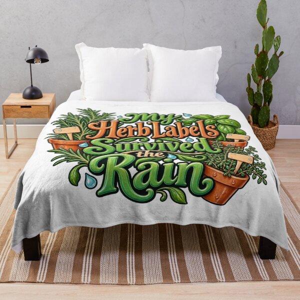 Item preview, Herb Labels Survived the Rain Botanical Saying designed and sold by Bikivuno.
