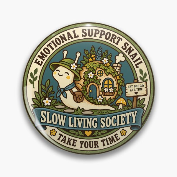 Item preview, Emotional Support Snail – Slow Living Society designed and sold by  MAD's Recreation Studio.