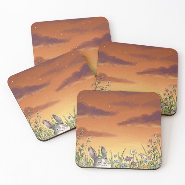 Item preview, Cute Bunny in Sunset Wildflower Meadow designed and sold by Merli7.
