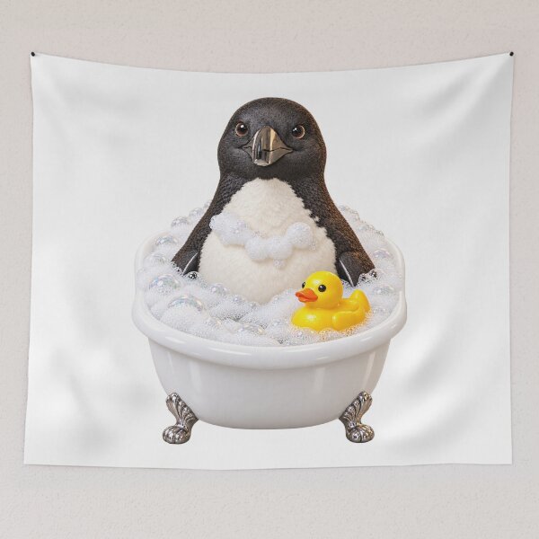 Item preview, Playful Great Auk Bubble Bath designed and sold by Sillytoe.