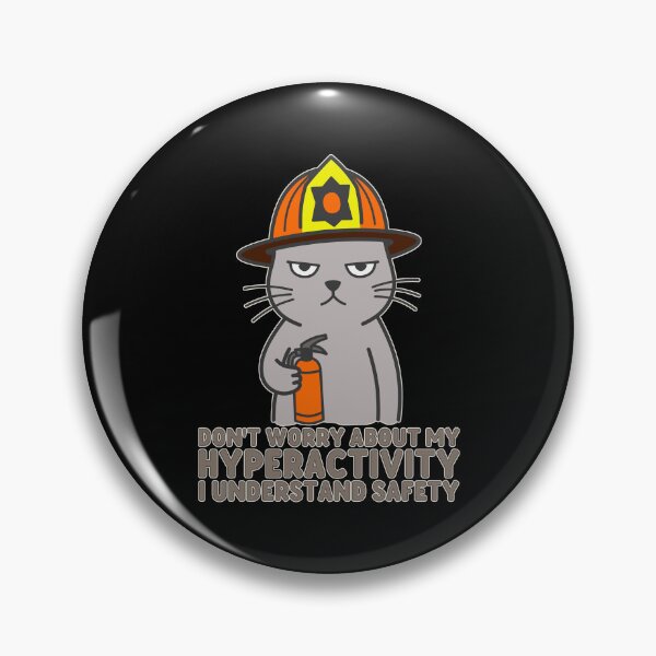 Item preview, Firefighter Cat Funny Hyperactivity Safety Humor Illustration designed and sold by cloneshark.