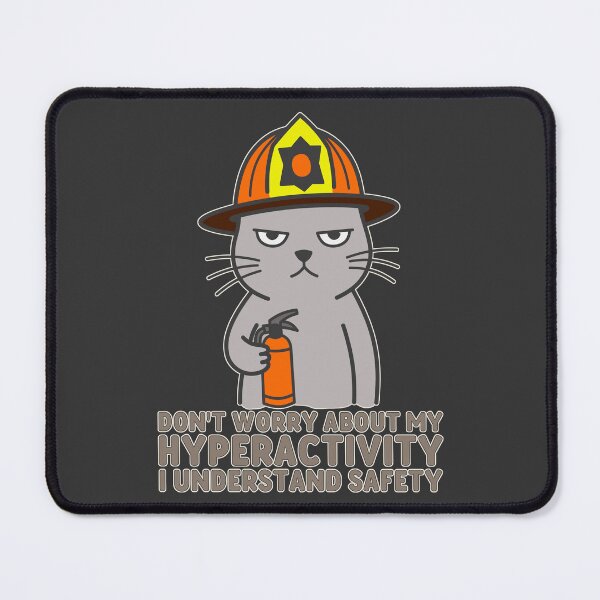 Item preview, Firefighter Cat Funny Hyperactivity Safety Humor Illustration designed and sold by cloneshark.