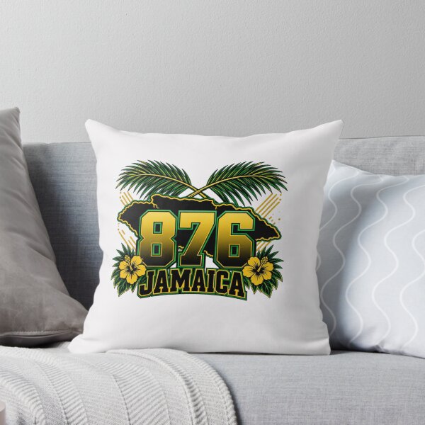 Aperçu de l'œuvre Jamaïque 876 Fierté de l'île tropicale jamaïcaine créée et vendue par freshwear design.