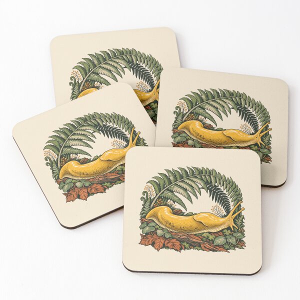 Item preview, Banana Slug Vintage Botanical Fern Forest Art designed and sold by AmiGraph.
