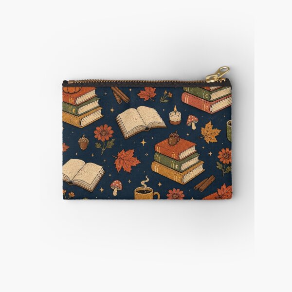 Item preview, Cozy Autumn Book Lovers Pattern - Books Coffee Leaves and Pumpkins designed and sold by Graphic Vibe Designs.