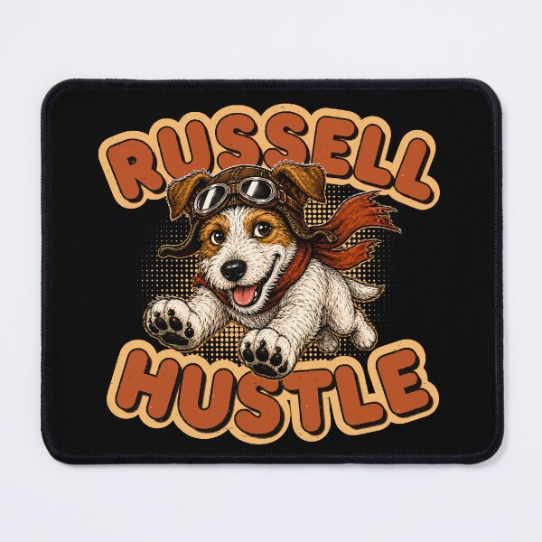 Item preview, Russell Hustle – Funny Jack Russell Terrier Retro Dog designed and sold by KennyTheBartender.