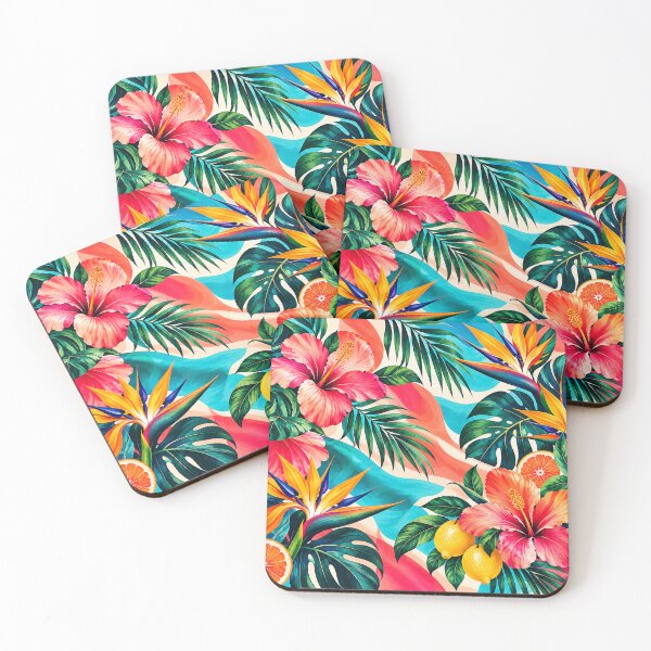 Item preview, Tropical Hibiscus Paradise Floral Pattern designed and sold by M. Mamdouh Artworks.