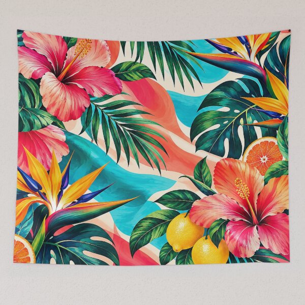 Item preview, Tropical Hibiscus Paradise Floral Pattern designed and sold by M. Mamdouh Artworks.