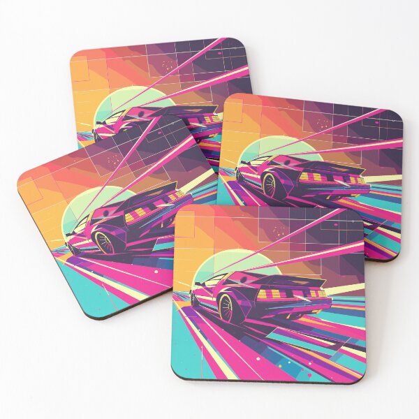 Aperçu de l'œuvre Delorean aux couleurs d'un club de voitures anciennes créée et vendue par PrintCarClub.