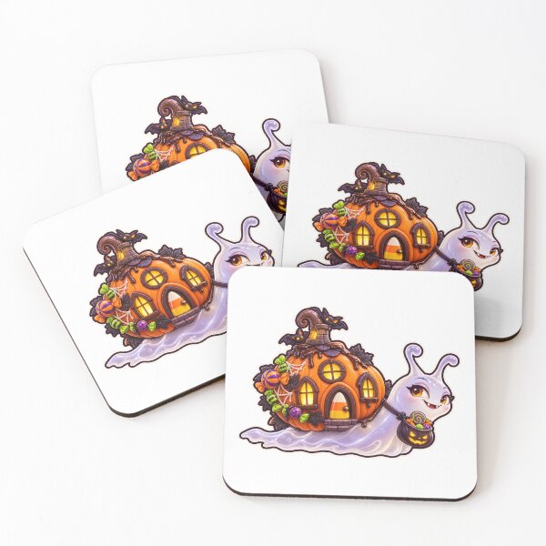 Item preview, Ghost Snail Carrying a Haunted Pumpkin Cottage designed and sold by RAX Mirth Studio.