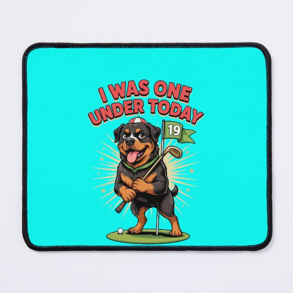 Item preview, Cartoon Dog Mascot Rottweiler Playing Golf Art Design designed and sold by fantasticdesign.