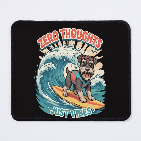 Item preview, Cartoon Dog Mascot  Schnauzer ZERO THOUGHTS JUST VIBES Art Design. designed and sold by fantasticdesign.