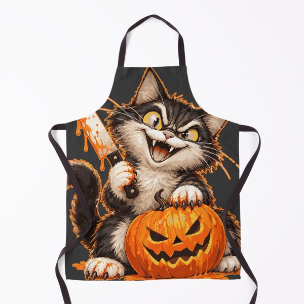Item preview, Murderous Cat Halloween, Funny Knife Cat Carving Pumpkin, Cute Spooky Cat Lover Gift, Horror Halloween for Women designed and sold by luckysolo.
