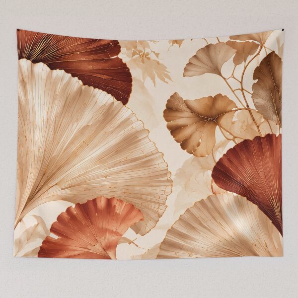 Artikelvorschau, Golden Ginkgo Leaves Elegant Botanical Pattern entworfen und verkauft von M. Mamdouh Artworks.