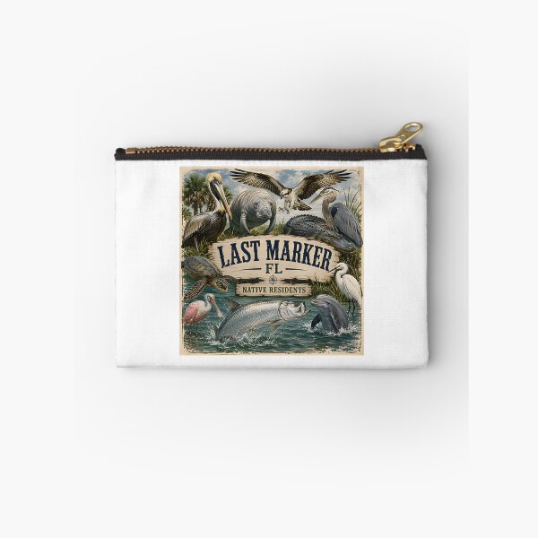 Item preview, Vintage Old Florida Coastal Town Art Featuring Manatees and Tarpon Wildlife designed and sold by Riddle-ex.