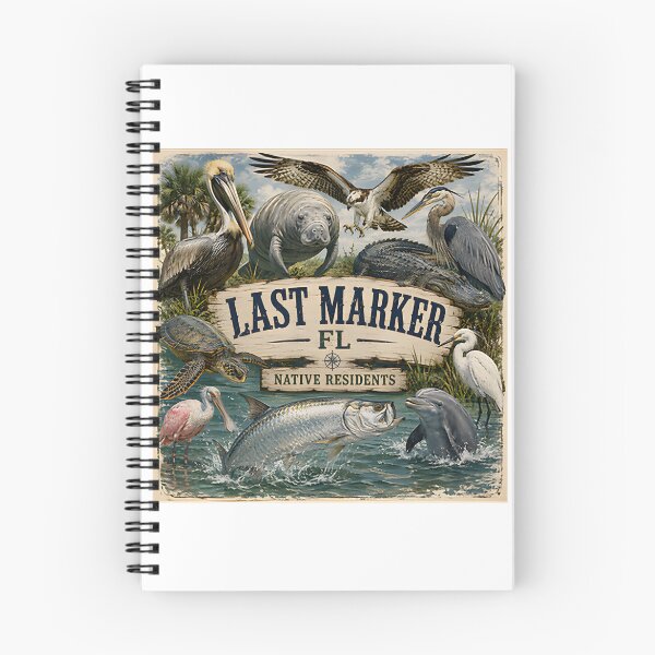 Item preview, Vintage Old Florida Coastal Town Art Featuring Manatees and Tarpon Wildlife designed and sold by Riddle-ex.
