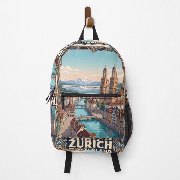 Item preview, Zurich Switzerland Vintage Travel – Grossmunster Limmat River Old Town Lake Zurich designed and sold by Bomax121.