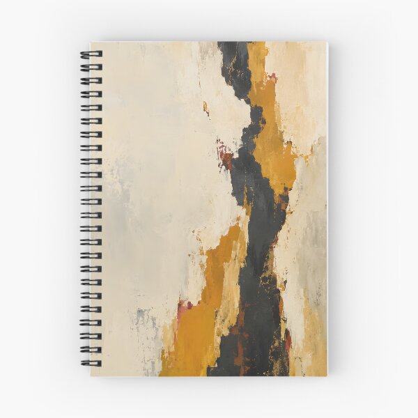 Item preview, Mustard Black and Cream Minimalist Abstract Painting designed and sold by Amalia Gutyz.