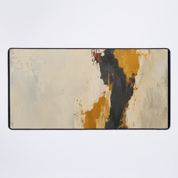 Aperçu de l'œuvre Mustard Black and Cream Minimalist Abstract Painting créée et vendue par Amalia Gutyz.