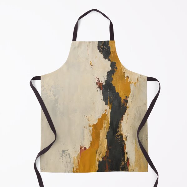 Item preview, Mustard Black and Cream Minimalist Abstract Painting designed and sold by Amalia Gutyz.