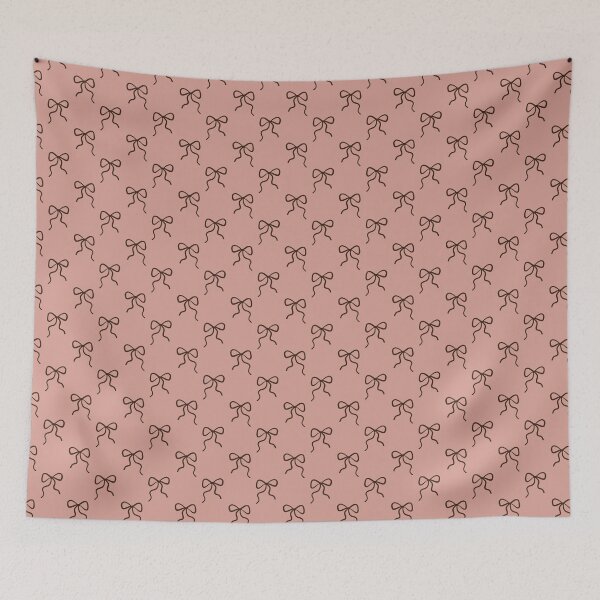 Item preview, Cute Dark Brown Bows on Dusty Pink Coquette | Latte Aesthetic Espresso Ribbons and Bows Minimalist Pattern | Coquette Brown Ribbon Bows on Dusty Pink Gift for Her Girls Students designed and sold by VivaFy.