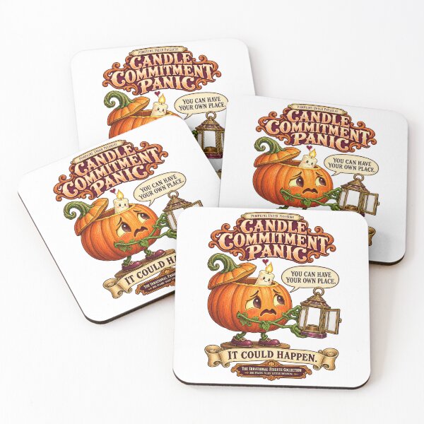Item preview, THE IRRATIONAL FRIGHTS COLLECTION - PUMPKINS UNDER PRESSURE - CANDLE COMMITMENT PANIC designed and sold by WheelieGdArt.