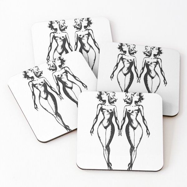 Item preview, Gemini Twin Ink Flash Tattoo Design - June's Gemini Groove designed and sold by Qubivibe.