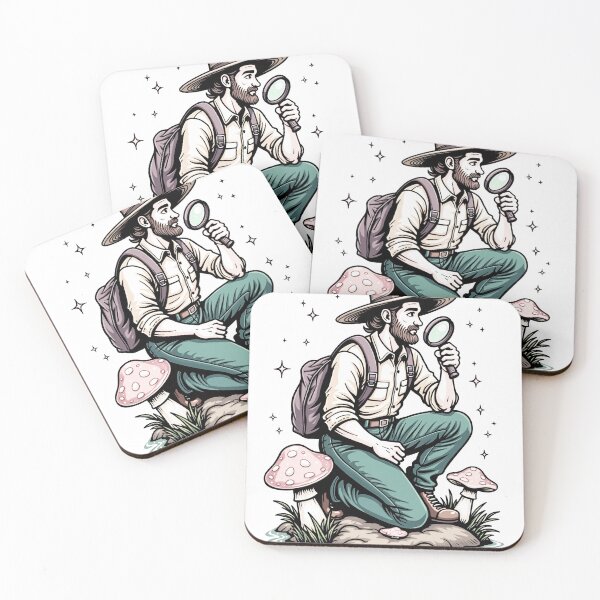 Item preview, Vibrant Neo-Trad Mushroom Hunter Tattoo Flash designed and sold by Qubivibe.