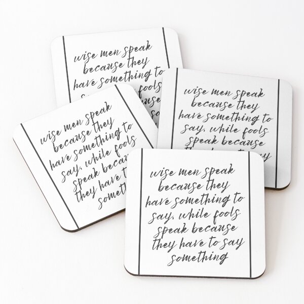 Item preview, Wise Men Speak Because They Have Something to Say Quote Hand Writing designed and sold by HYPNK.
