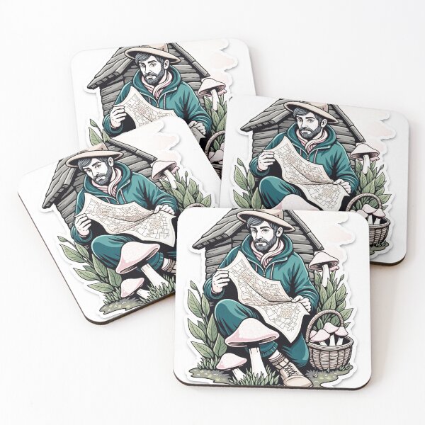 Artikelvorschau, Mushroom Hunter Tattoo Flash - Neo-Traditional Design entworfen und verkauft von Qubivibe.