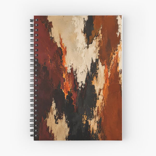 Item preview, Burnt Orange Black and Cream Abstract Textured Painting designed and sold by Amalia Gutyz.