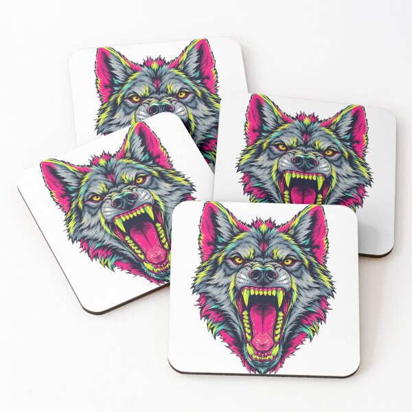Item preview, Neon Wolf Roar – Fierce Wild Wolf Pop Art designed and sold by atlasouchen.