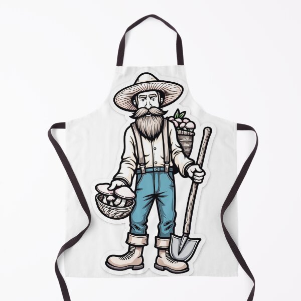 Item preview, Whimsical Mushroom Hunter Neo-Traditional Tattoo Flash designed and sold by Qubivibe.