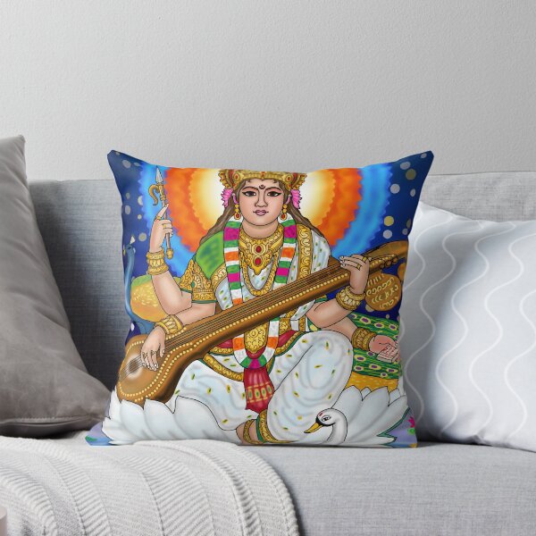 Aperçu de l'œuvre Dessin numérique de la déesse Saraswati | Déesse hindoue de la sagesse et de la connaissance créée et vendue par Harshit_Digital_Arts.