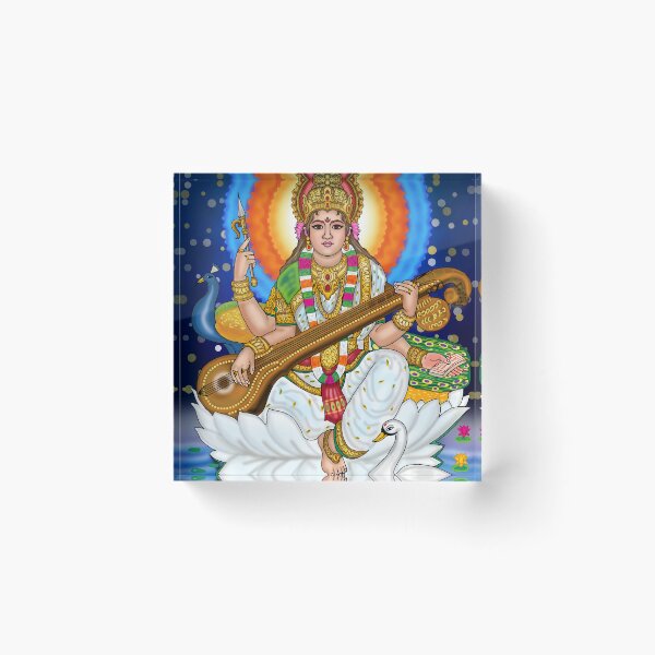 Item preview, Goddess Saraswati Digital Drawing | Hindu Goddess of Wisdom and Knowledge designed and sold by Harshit_Digital_Arts.