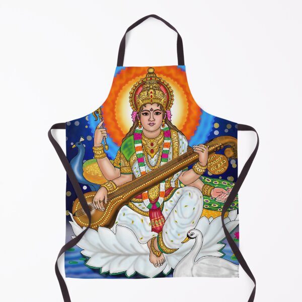 Item preview, Goddess Saraswati Digital Drawing | Hindu Goddess of Wisdom and Knowledge designed and sold by Harshit_Digital_Arts.