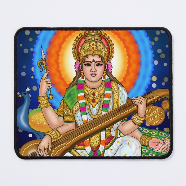 Item preview, Goddess Saraswati Digital Drawing | Hindu Goddess of Wisdom and Knowledge designed and sold by Harshit_Digital_Arts.