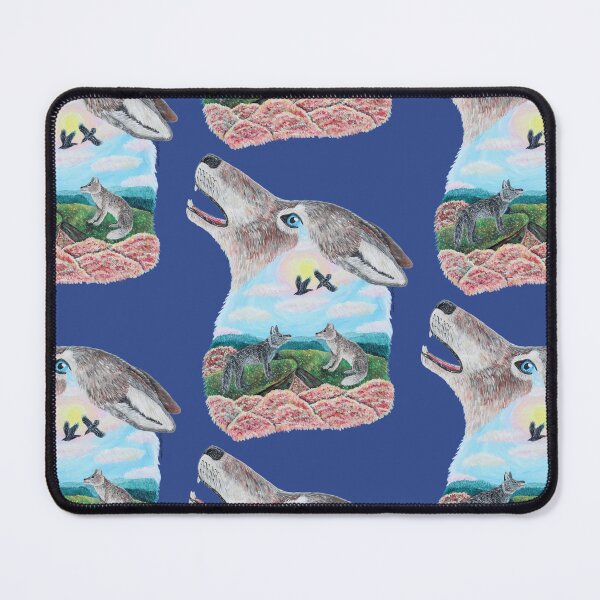 Item preview, Howling wolf picture in picture acrylic painting designed and sold by WolfRaven Creations.