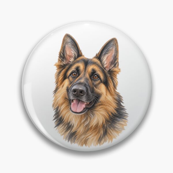 Artikelvorschau, Porträt eines Deutschen Schäferhundes – Intelligente, loyale und mutige Hundekunst entworfen und verkauft von Greenview-Gifts.