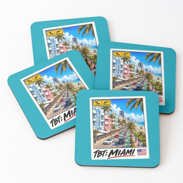 Aperçu de l'œuvre Carte postale de voyage vintage Art déco Miami Ocean Drive (TBT) créée et vendue par ByJeffro.