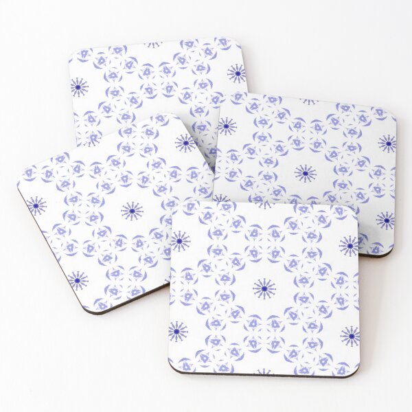Item preview, Minimal Periwinkle Blue Star Tile Pattern Mandala - Hardcover Journal designed and sold by ArithraStudio.