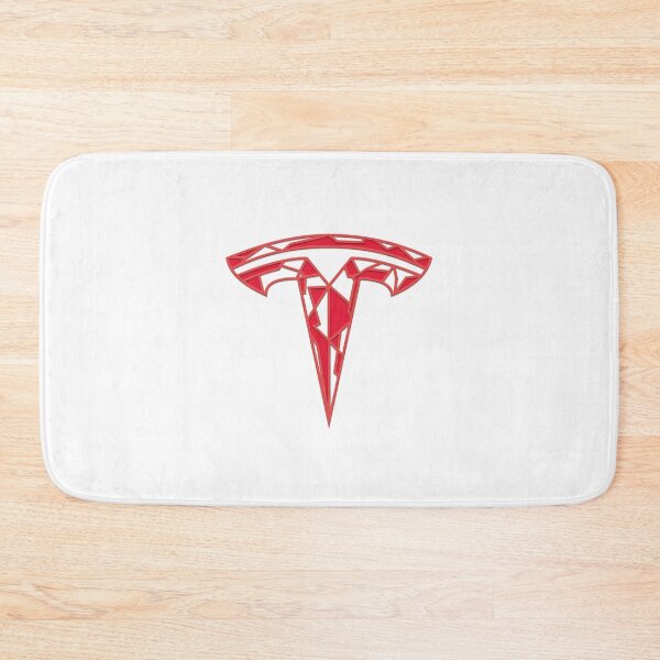 Aperçu de l'œuvre Tesla T, véhicule électrique fractal, logo T, monogramme rouge minimaliste créée et vendue par Fan Art Station .