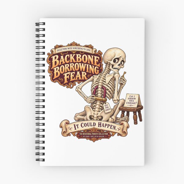 Item preview, THE IRRATIONAL FRIGHTS COLLECTION - SKELETONS WITH SOMETHING TO LOSE - BACKBONE BORROWING FEAR designed and sold by WheelieGdArt.