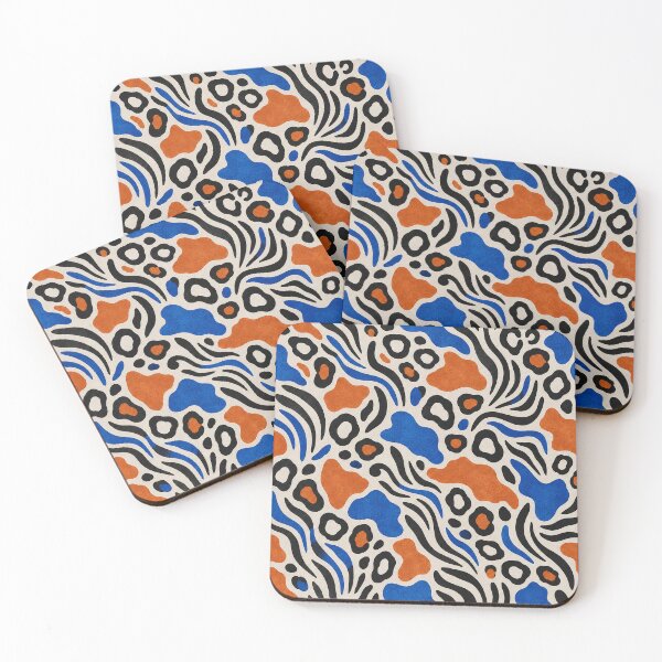Item preview, Orange and Blue Abstract Animal Print Pattern - Seamless Pattern Abstract Wild Animal Print Pattern  designed and sold by Luvjesus2.